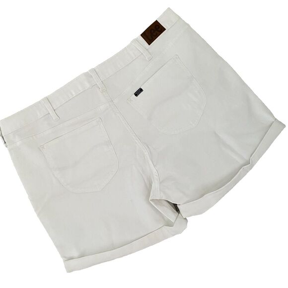 NWT Lee Shorts Mid Rise Women's Plus Size 22M White Stretch - Picture 2 of 10